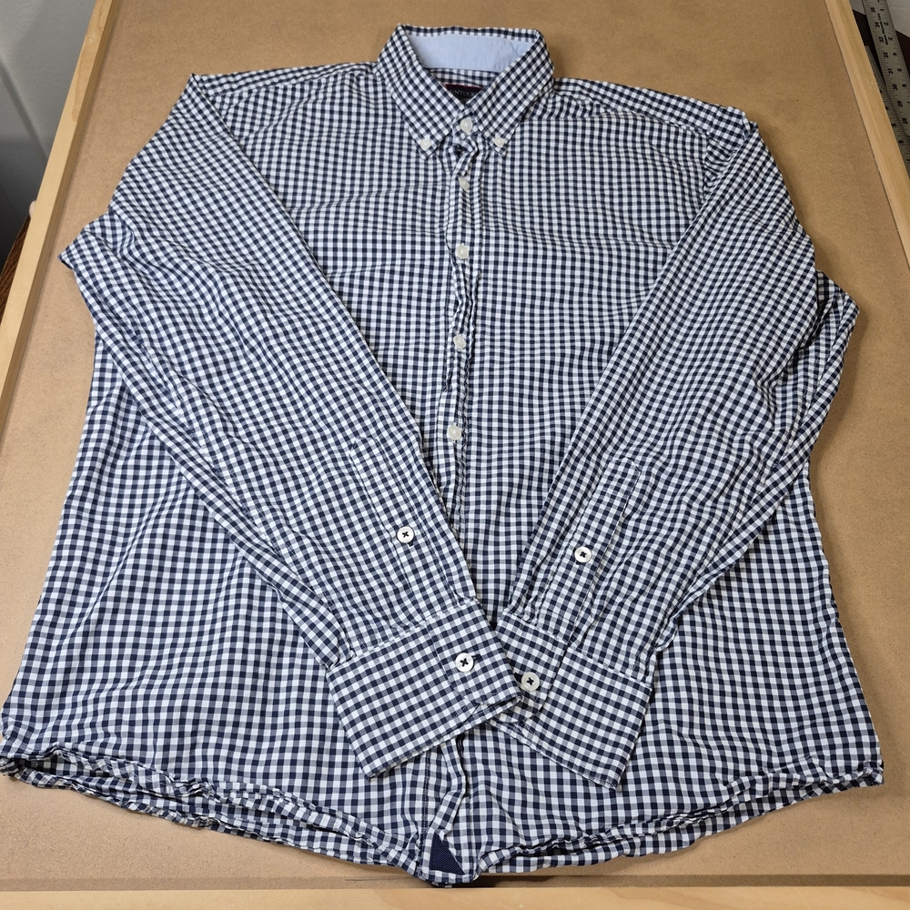 UNTUCKit Men's Navy and White Checkered Shirt  2468/725 - Picture 2 of 4